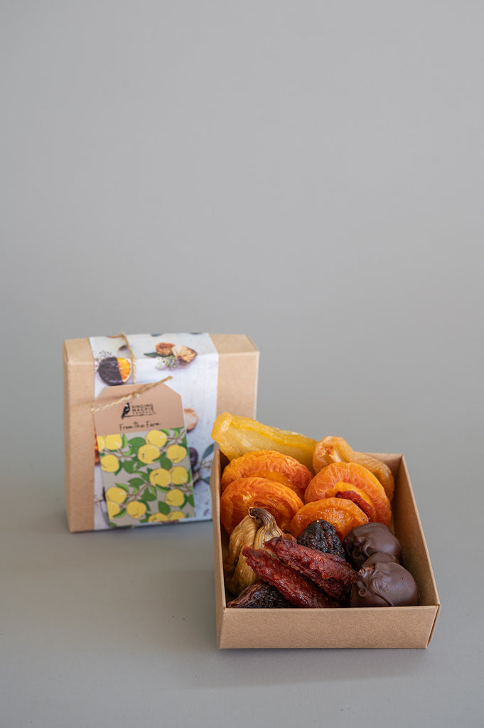 A7. Melange Gift Box with Choc enrobed fig (small, dark choc)