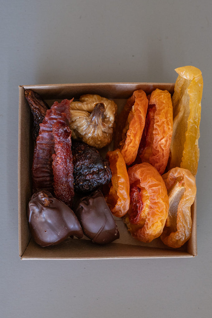 A7. Melange Gift Box with Choc enrobed fig (small, dark choc)